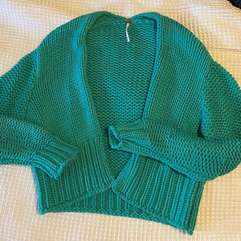 Free People Knit Blue Cardigan